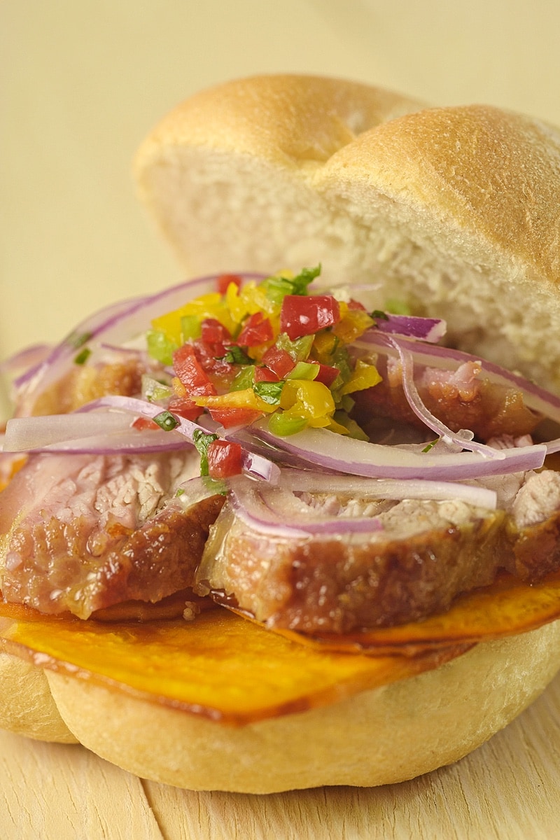 Pan Con Chicharrón: Pork & Potato Sandwich - Peruvian Style
