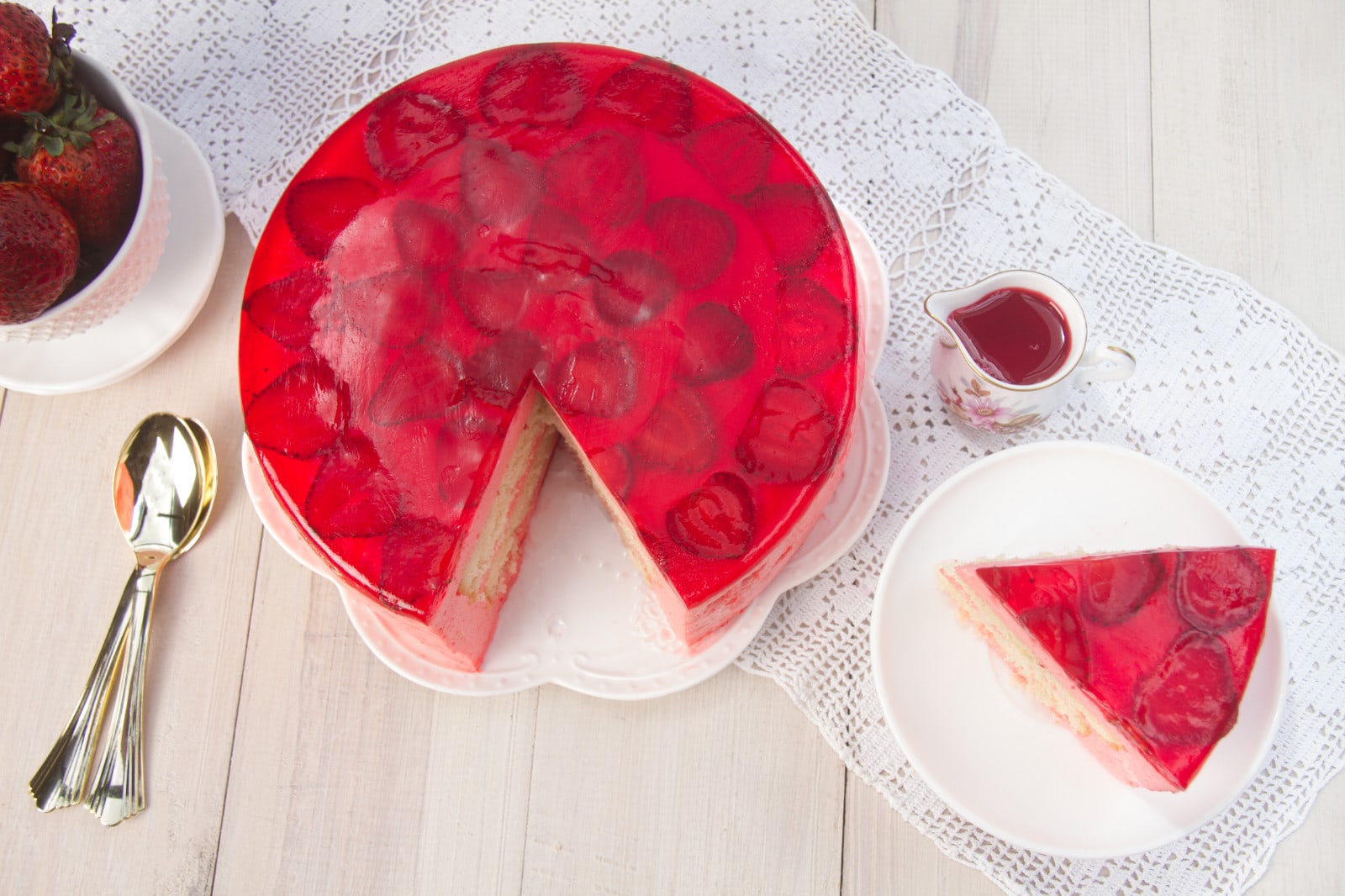 Strawberry Flan Jello Cake Recipe | Jello cake recipes, Jello recipes, Jello  mold recipes